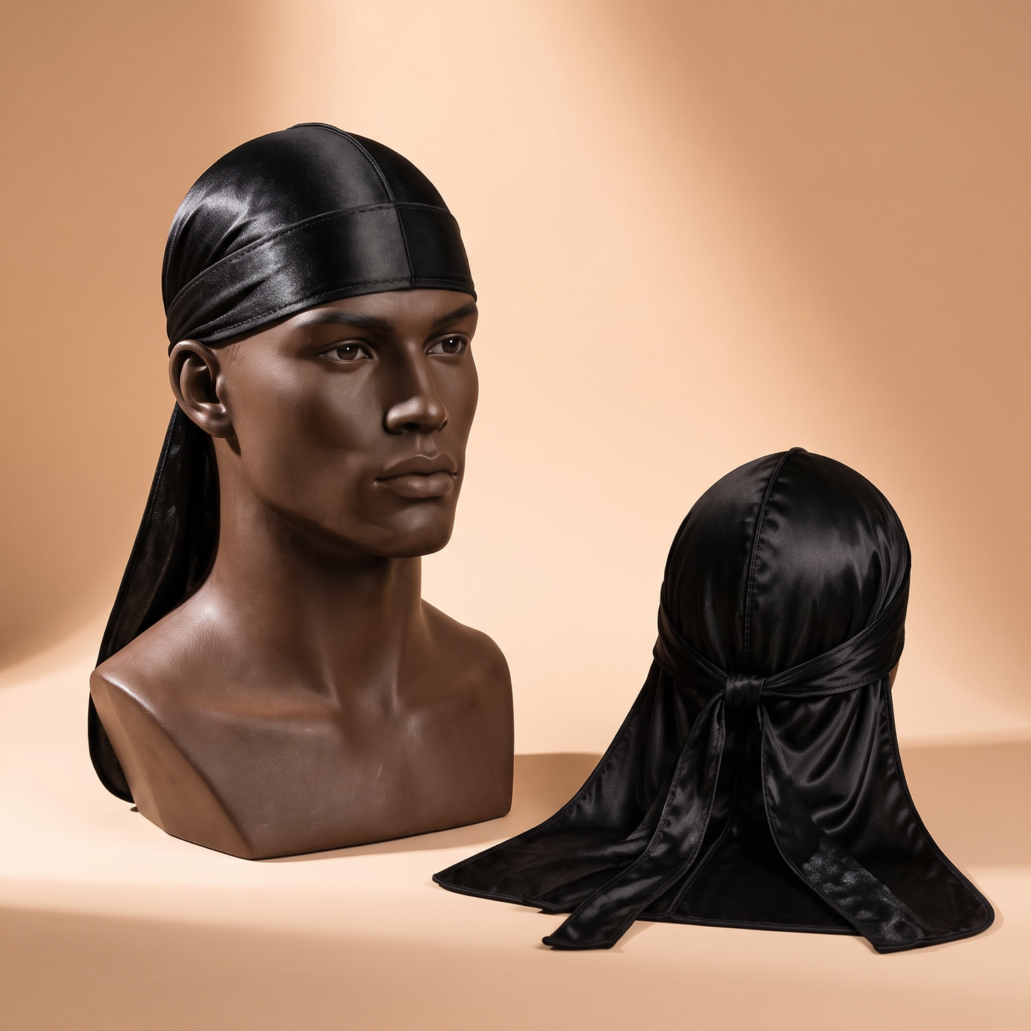 EMZS Premium Silky Satin Durag - Zwart | Waves, Braids & Locs