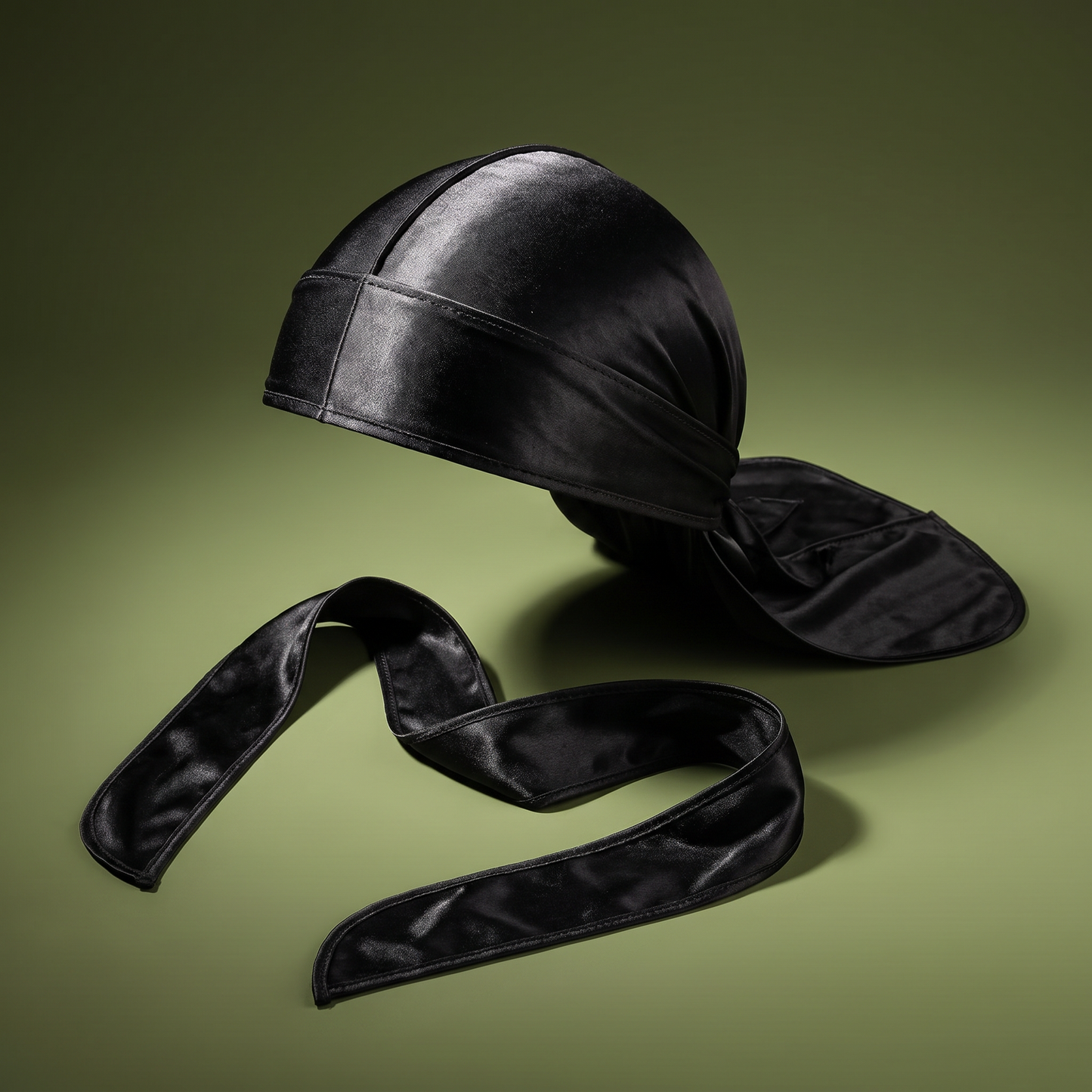 EMZS Premium Silky Satin Durag - Zwart | Waves, Braids & Locs