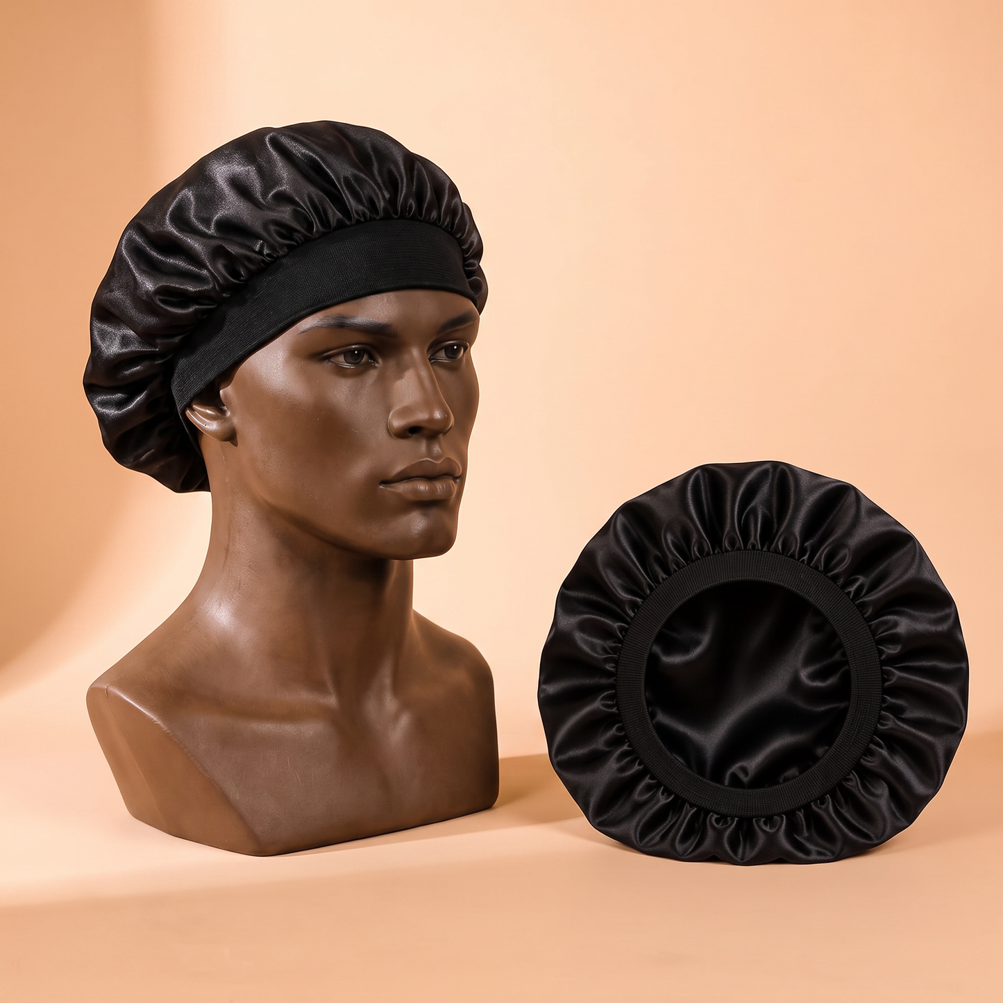 EMZS Premium Silky Satin Bonnet - Zwart - Unisex