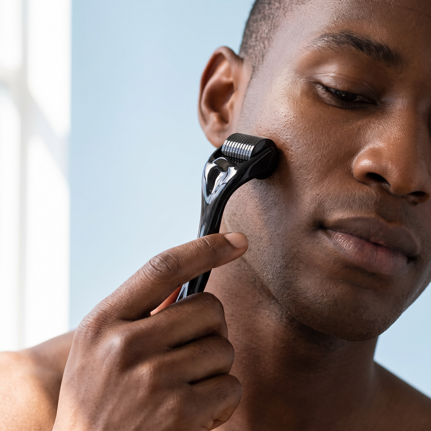 EMZS Premium Barber Beard & Scalp Derma Roller - Black